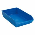 Global Industrial Plastic Nesting Storage Shelf Bin 11-1/8inW x 17-7/8inD x 4inH Blue 184846BL